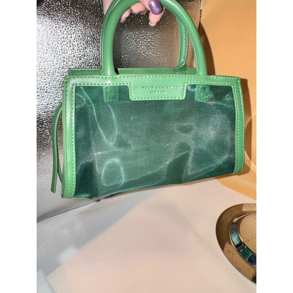 Brandon Blackwood Kendrick Trunk Green Mesh Mini Tote Bag Handbag - Picture 5 of 8
